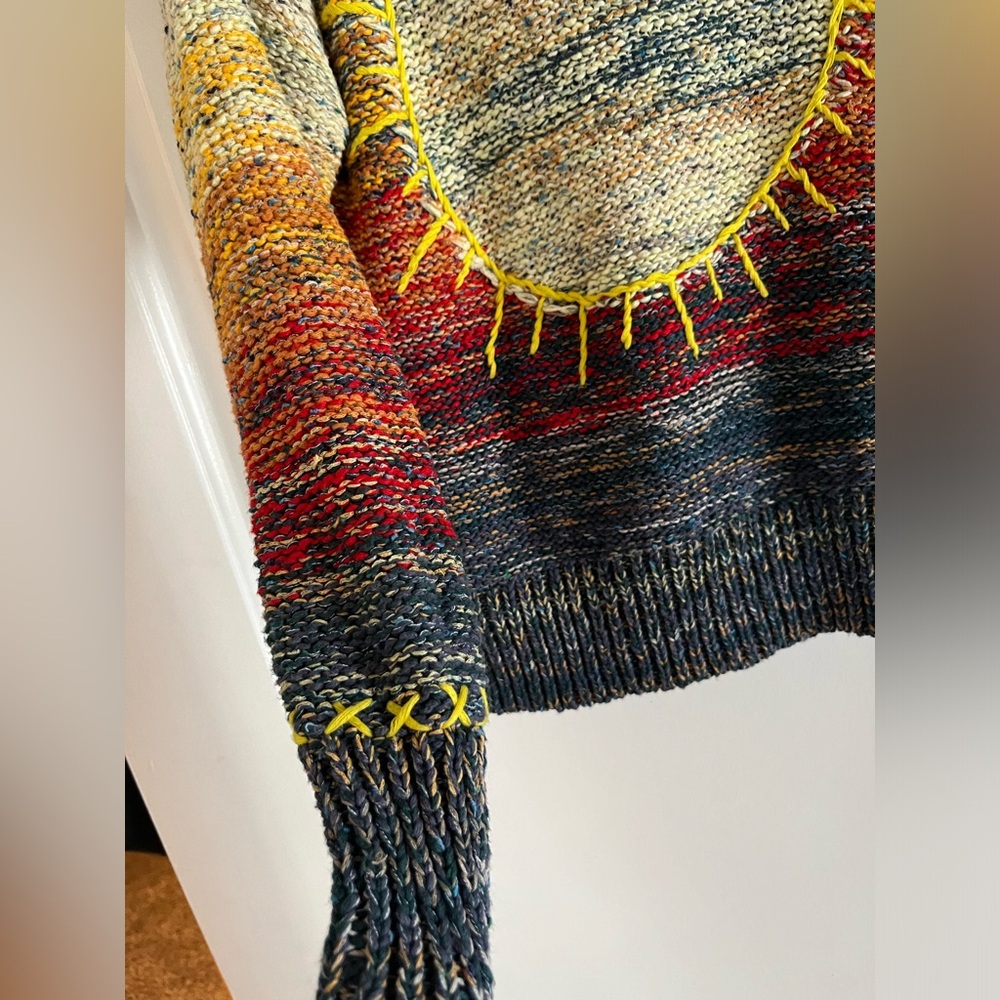 Anthropologie Pilcro Sunset Embroidered Cardigan- size XSP - Picture 4 of 12